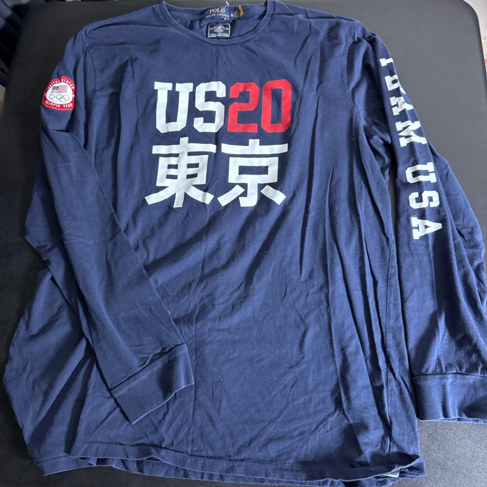 Polo Ralph Lauren T-Shirt Mens XXL Navy Blue Graphic Tokyo 2020 Team USA Olympic